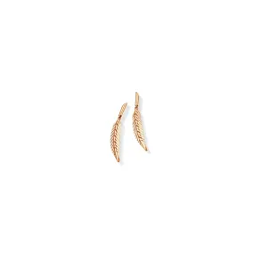 Small Rose Gold Feather Earrings