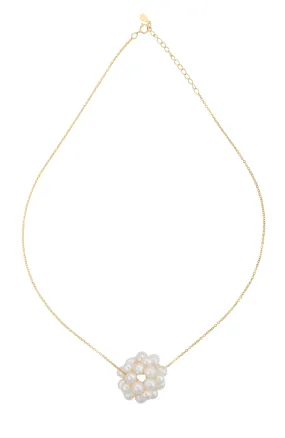 Snowball cluster pearl necklace