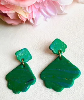 Spring Green Earrings/ Green Clay Earrings, Statement Earrings