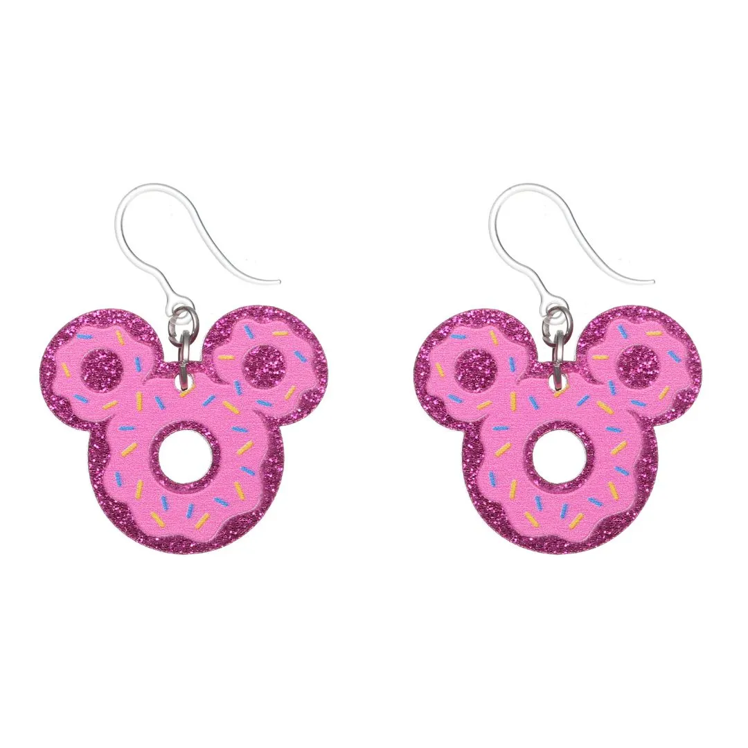 Sprinkle Donut Mouse Dangles Hypoallergenic Earrings for Sensitive Ears Made with Plastic Posts