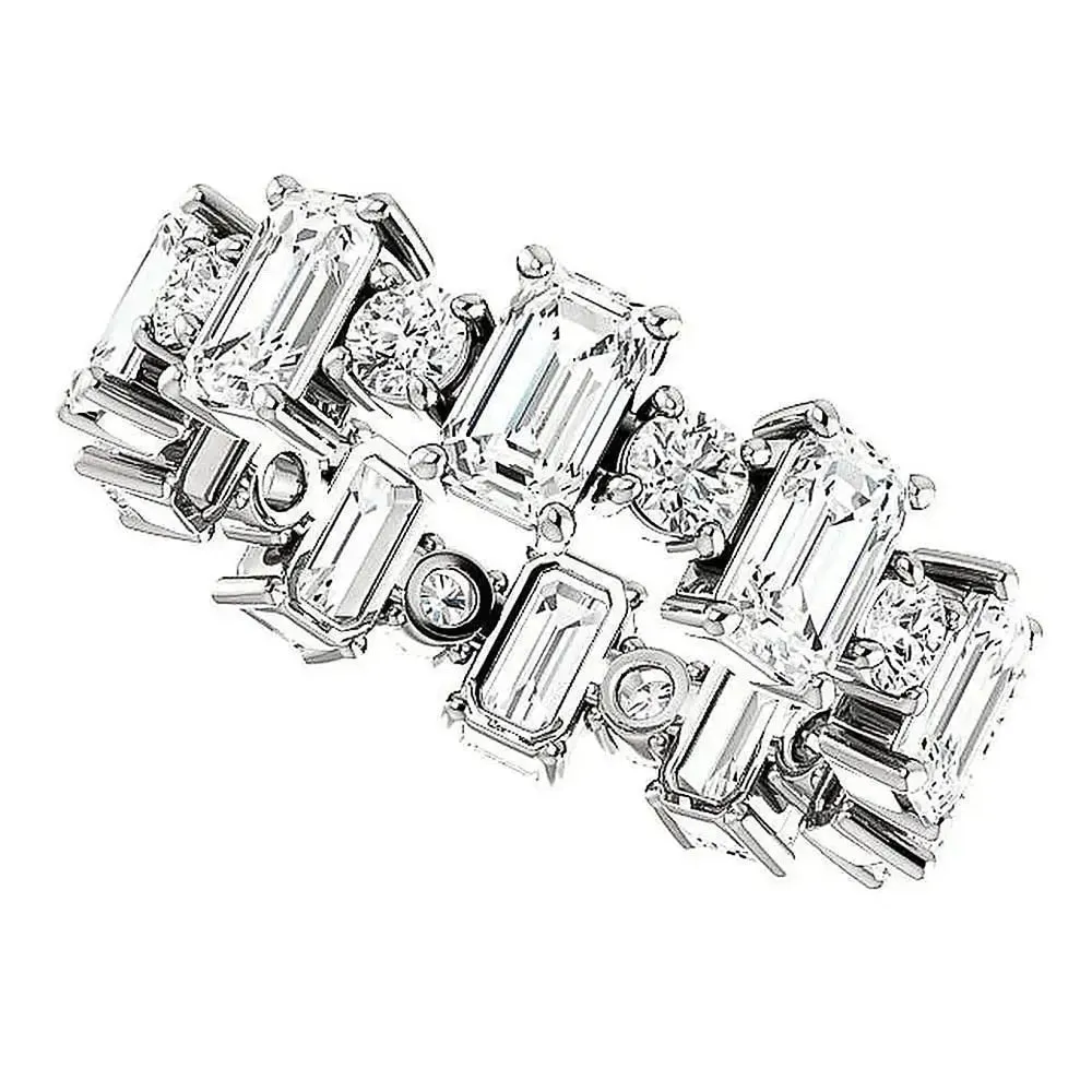 Statement Jewelry Elegant Brilliant Full Micro Paved CZ Eternity Ring