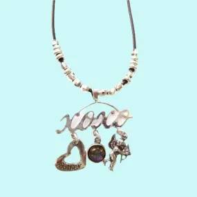 Sterling Silver charms xoxo Love Mother necklace