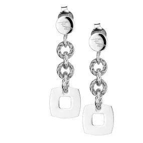 STERLING SILVER GLIMMER   SQUARE EARRINGS