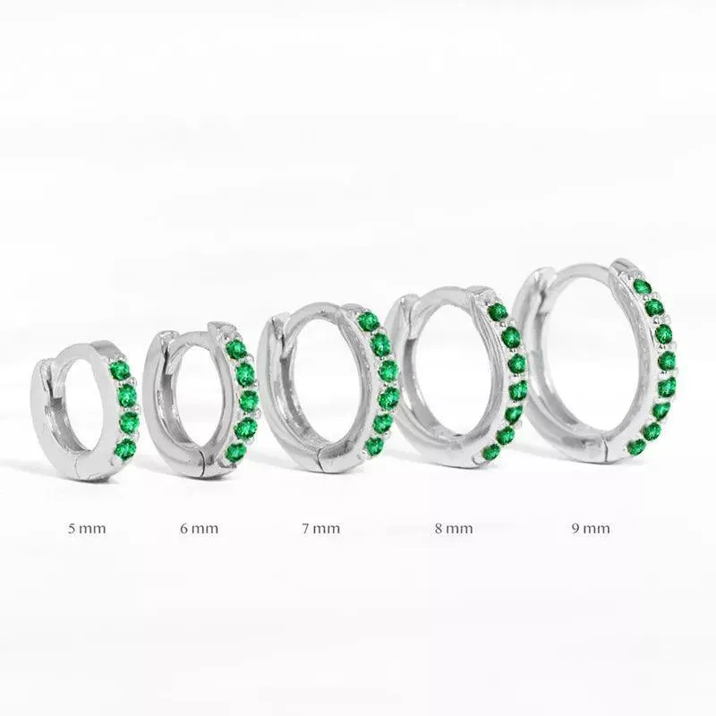 Sterling Silver Hoop Earrings: Zircon Chic Circle Design