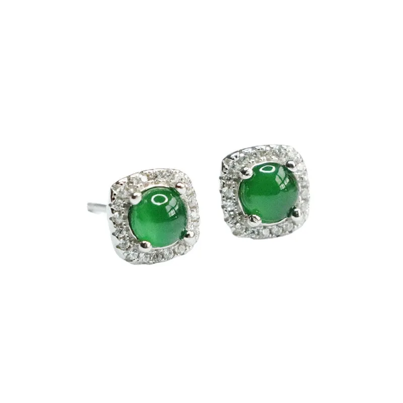 Sterling Silver Jade Earrings from the Fortune's Favor Collection