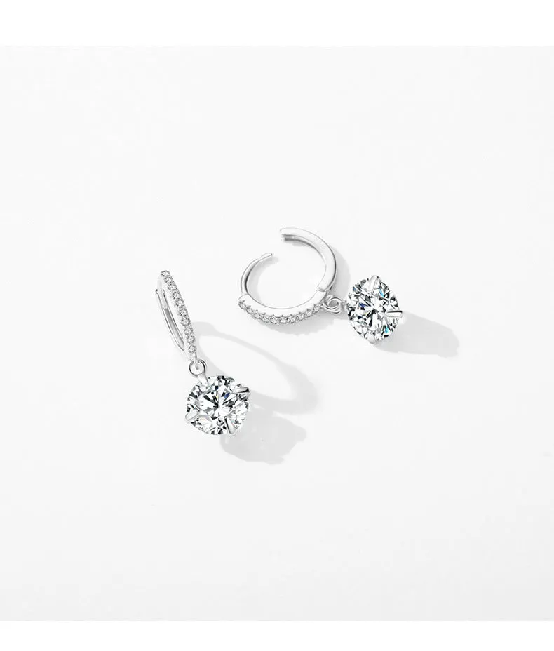 Sterling Silver Zircon Earrings with Cross-border Appeal