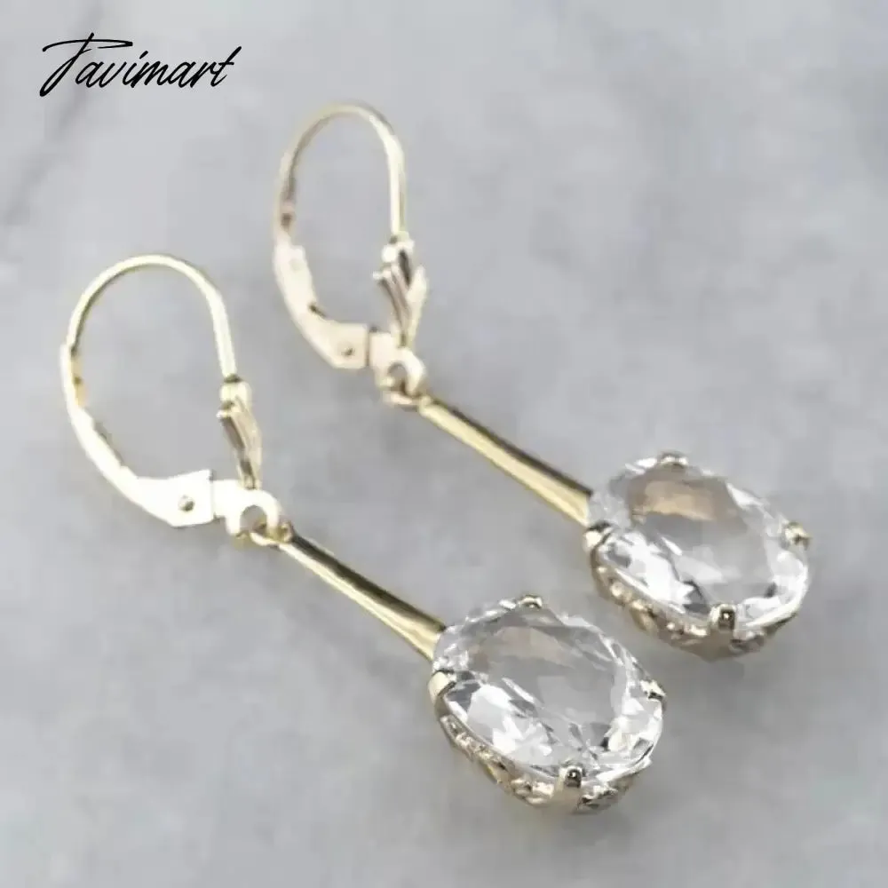 Tavimart Trendy Silver Color Inlaid with Green Stones Drop Earring Women Shining Zircon Hook Dangle Earrings Wedding Jewelry