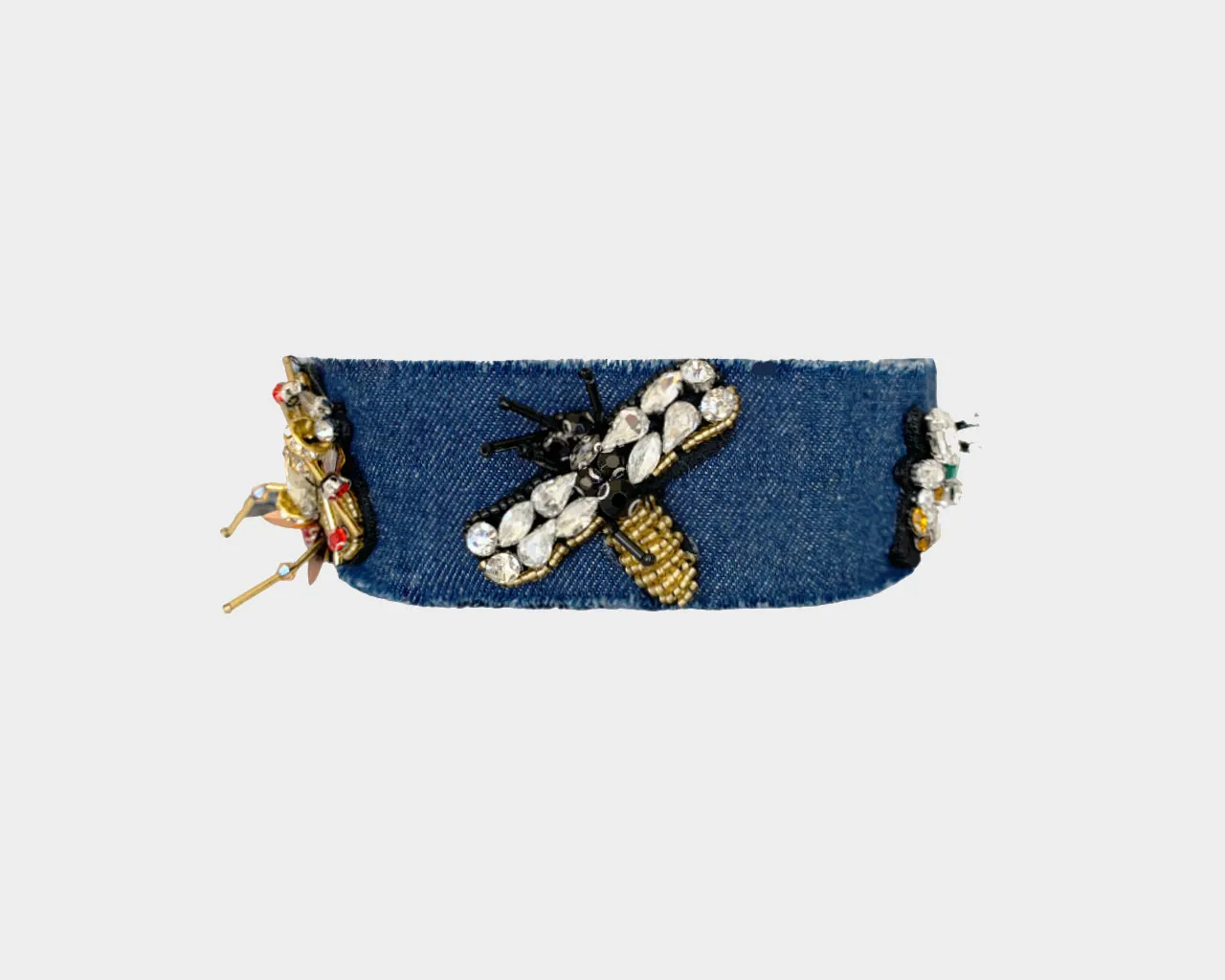 The Bee Love Denim Choker- The St. Barth