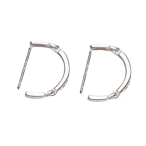 U-shaped with Zircon Silver Studs Earrings for Women