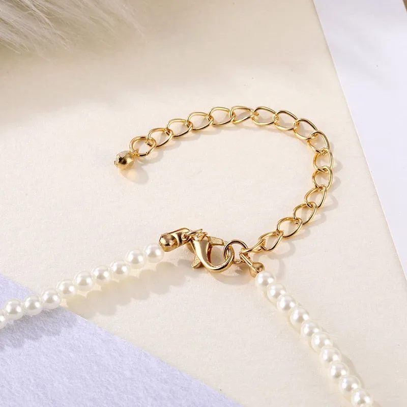 VenusFox Beaded Choker Pearl Necklace For Women Gold Chain Necklaces Pendant Collar Chokers Chains Bead Necklace Womens Jewelry 2020