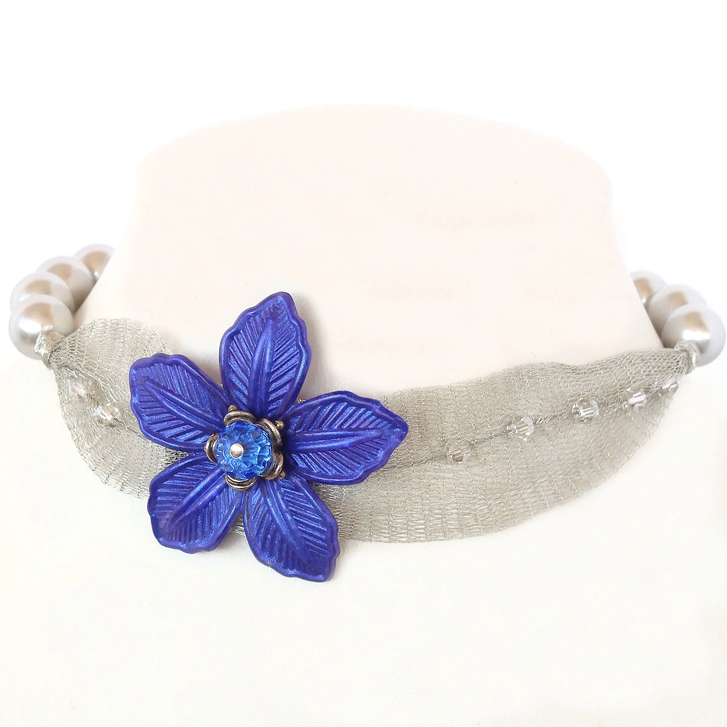 Victoria: Royal Blue Choker Necklace