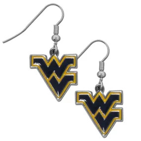 W. Virginia Mountaineers Chrome Dangle Earrings