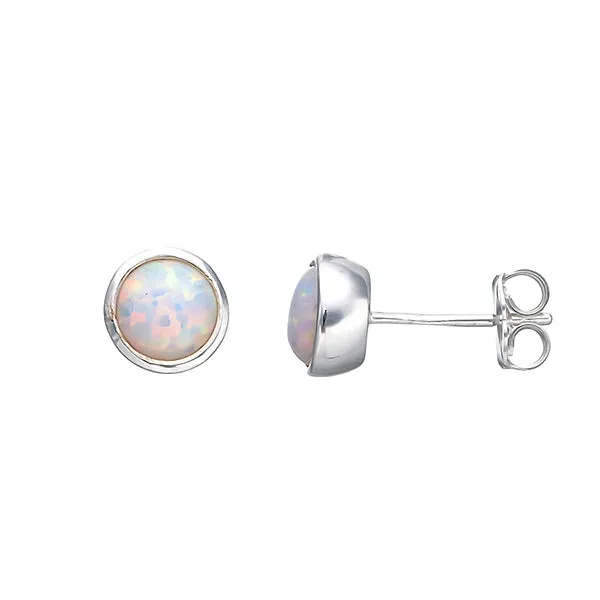 WHITE CELLINE OPAL STUDS