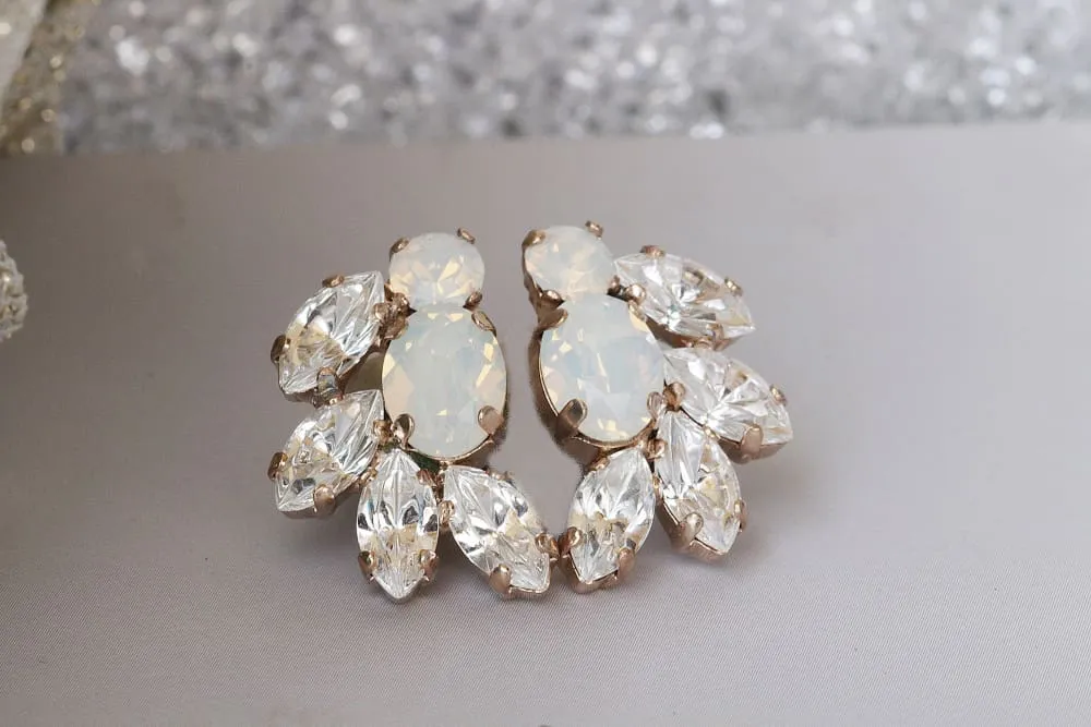 WHITE CRYSTAL STUDS