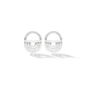 White Gold Water Twin Drop Earrings with White Diamonds