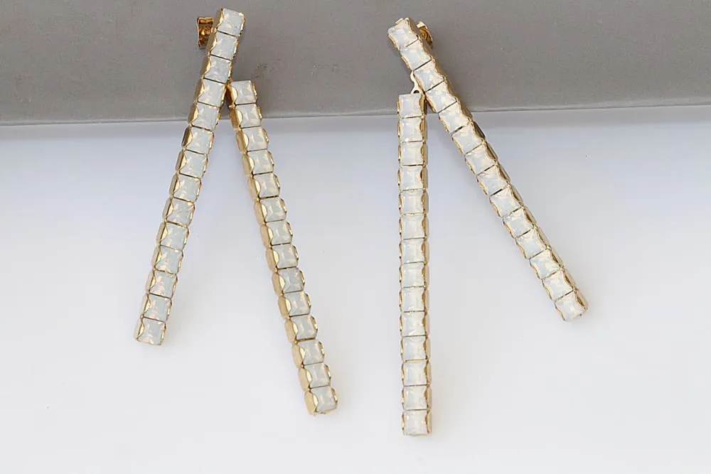 WHITE STICK EARRINGS