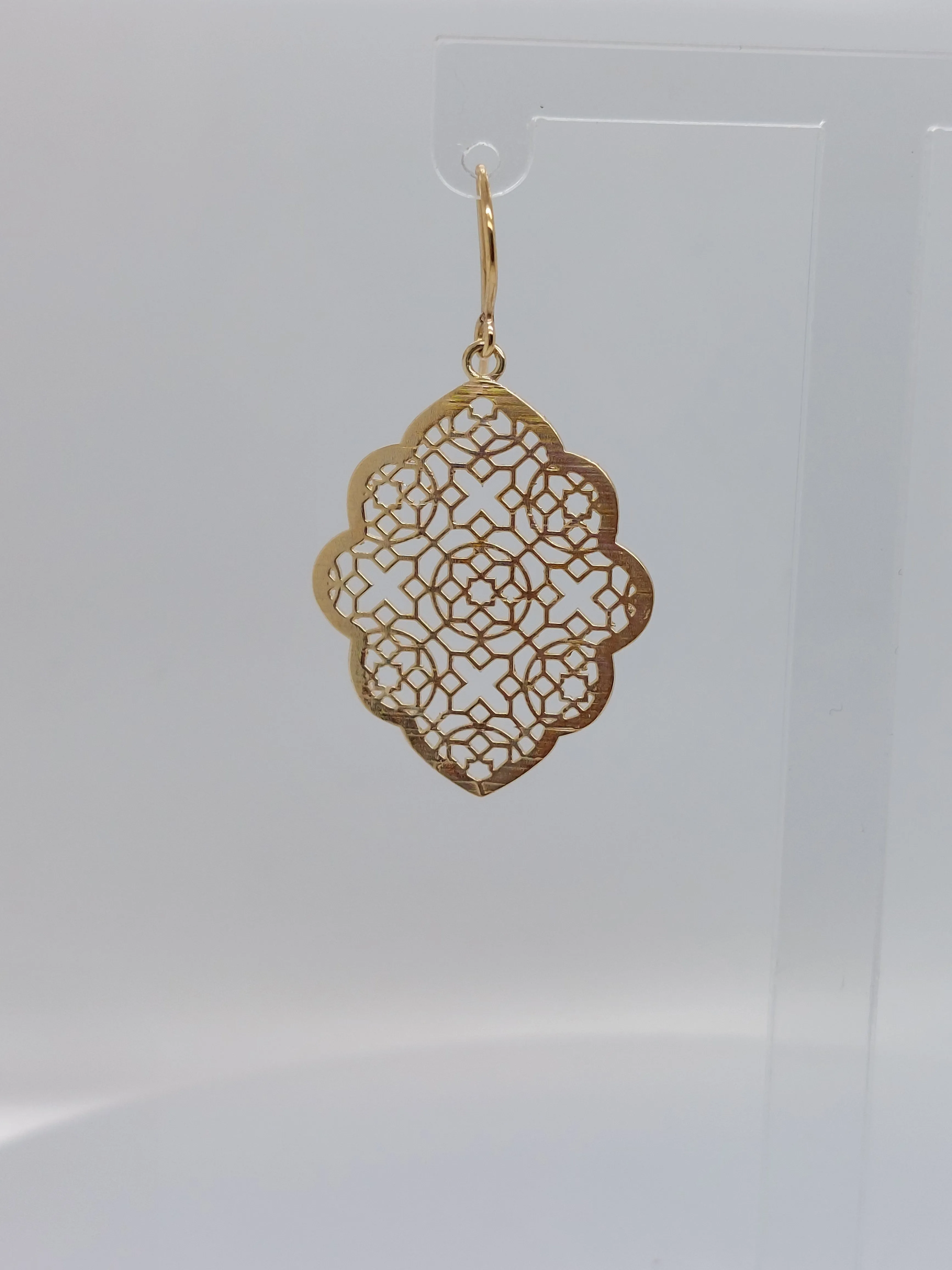 Yellow Filigree Teardrop Earrings