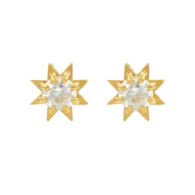 Zoe & Morgan Stella Earrings - Gold Plated & White Zircon