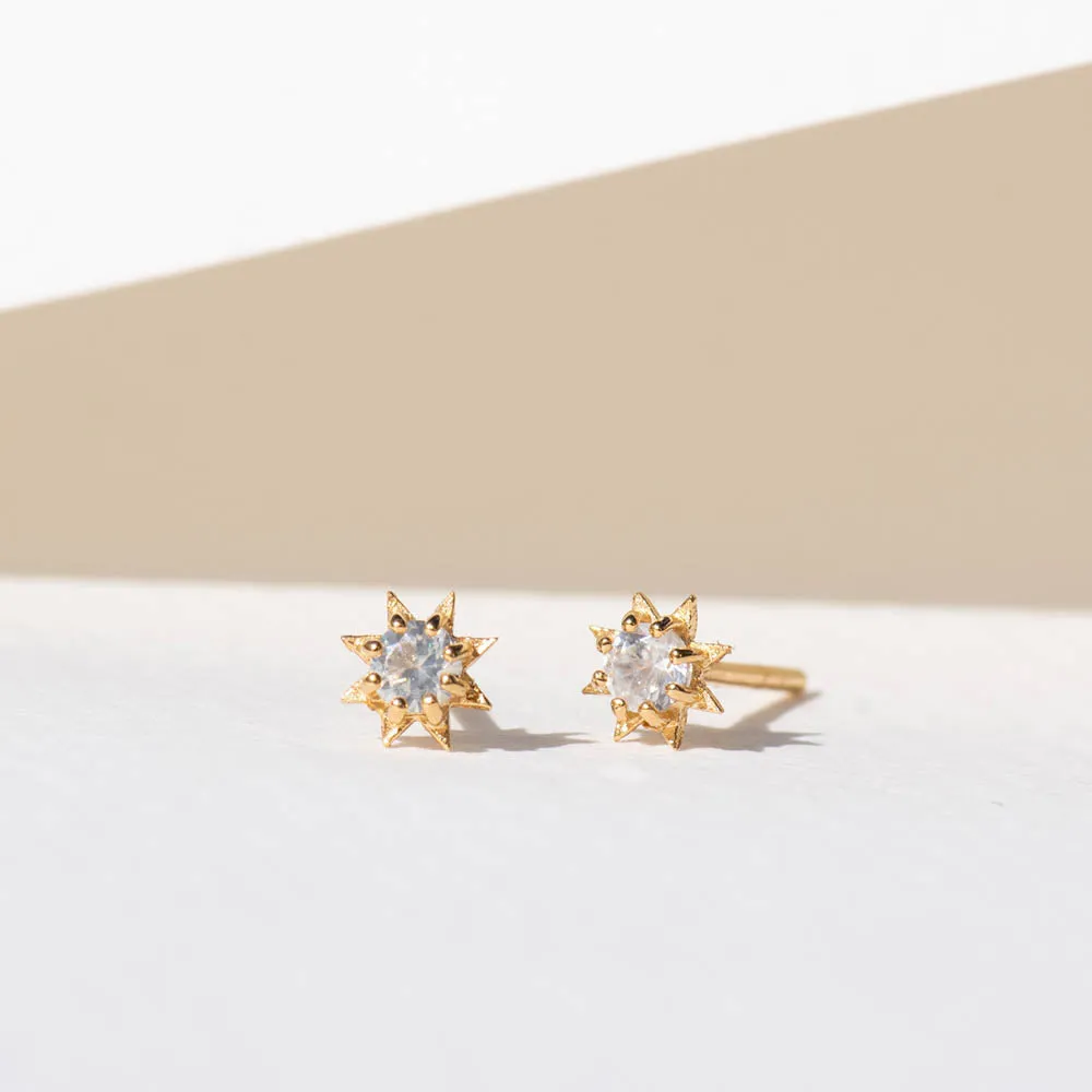 Zoe & Morgan Stella Earrings - Gold Plated & White Zircon