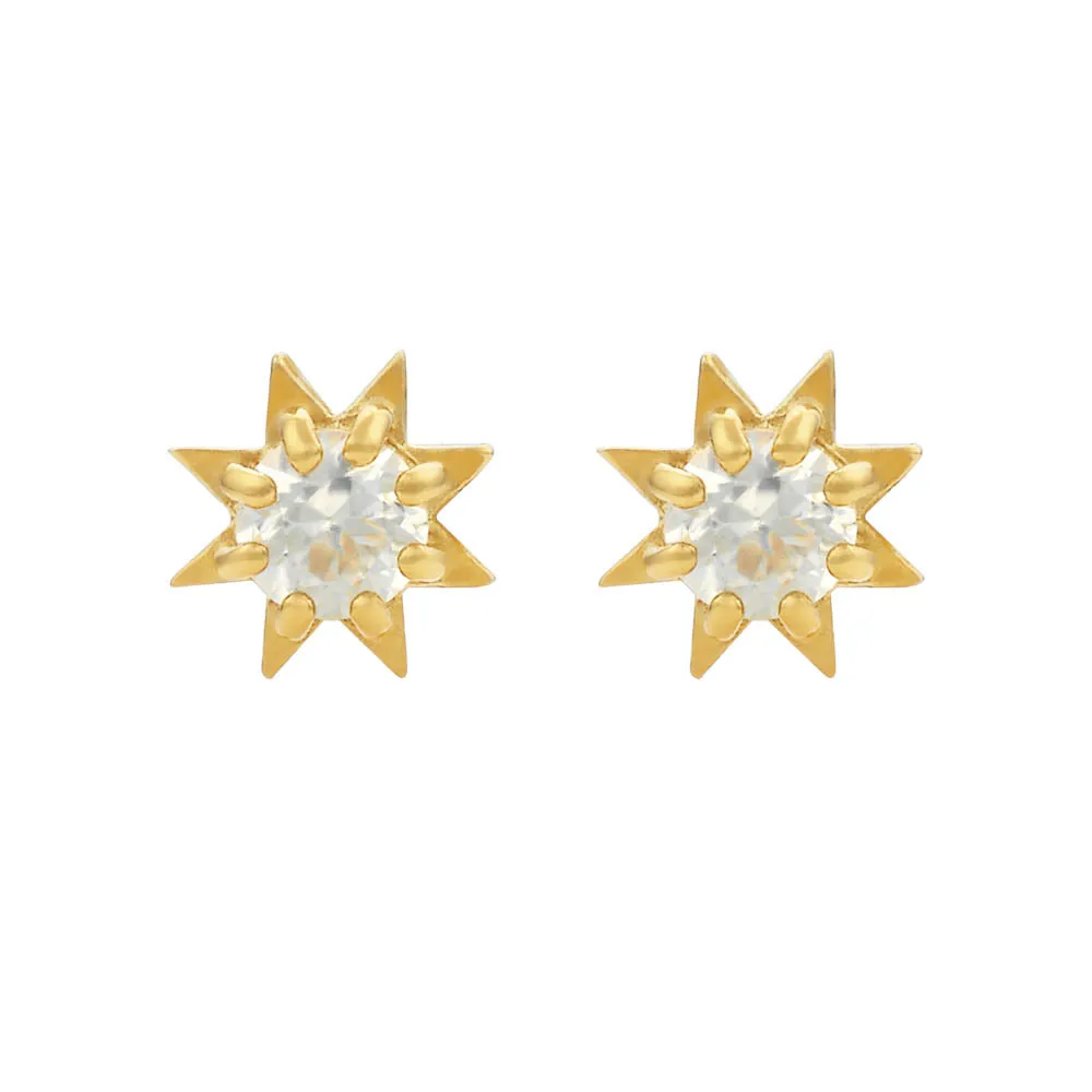 Zoe & Morgan Stella Earrings - Gold Plated & White Zircon